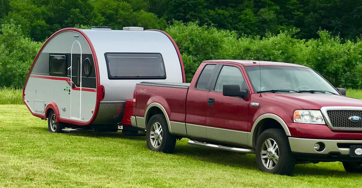 Wright Farm with a nuCamp TAB 400 Teardrop Camper