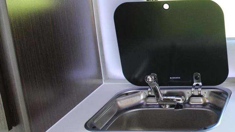 Glass Top Sink With Fold Away Faucet Nucamp Rv 