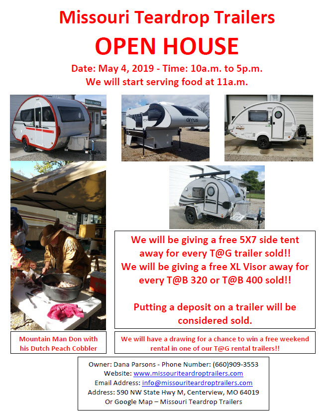 Open House Missouri Teardrop Trailers