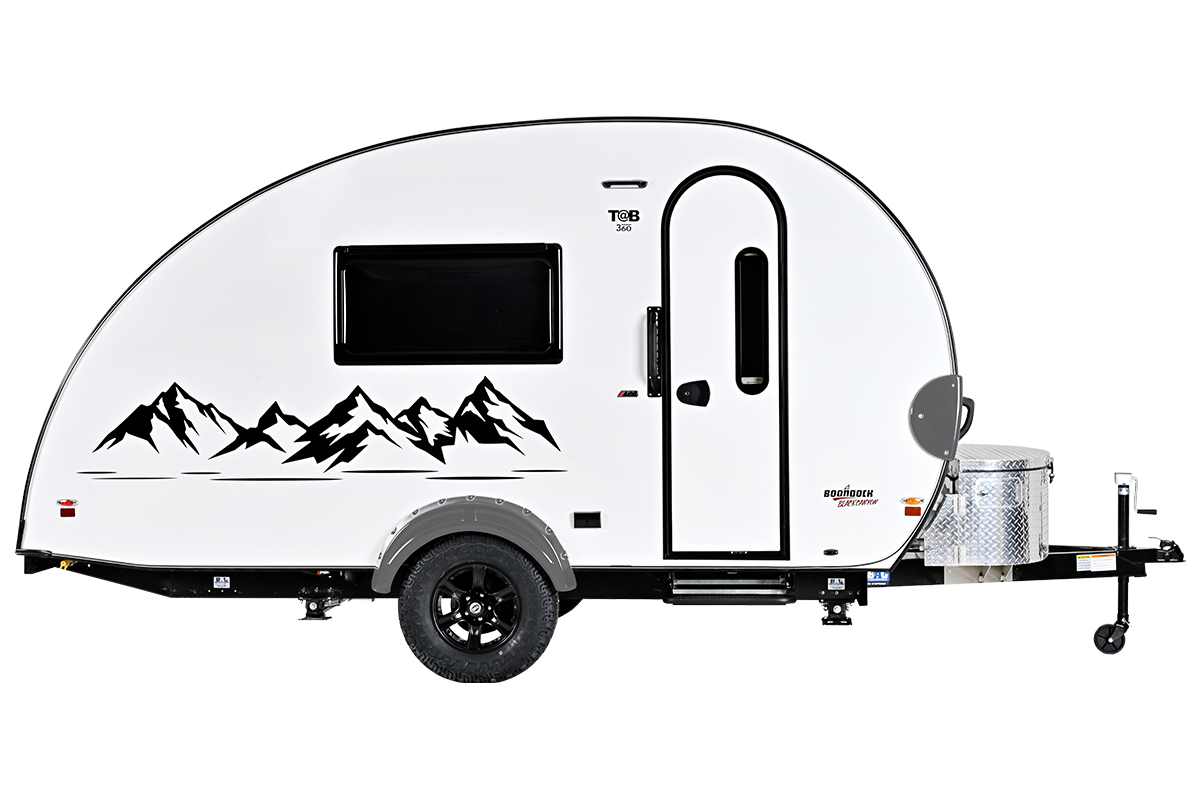 TAB 360 CS TEARDROP CAMPER OPTIONS with Elevation Graphic